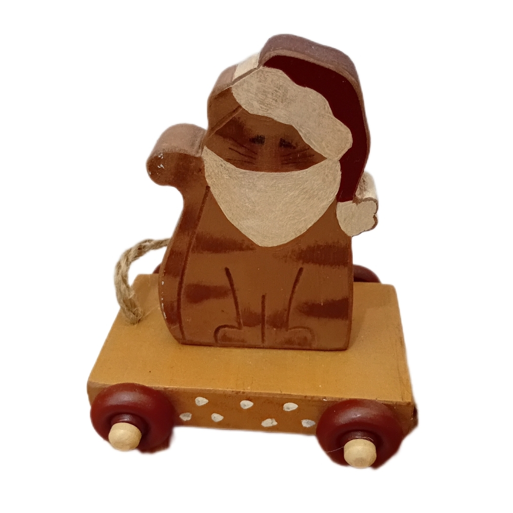 Wooden Santa Pull Toy Decoration